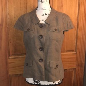 Ann Taylor Fine Italian Fabric Short Sleeve Blazer